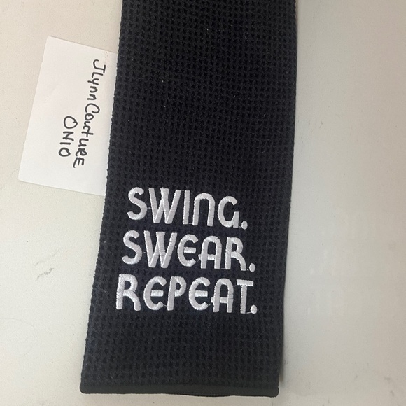 New Black Swing Swear Repeat golf towel, New golf towel Great Dad gift New - Picture 1 of 5